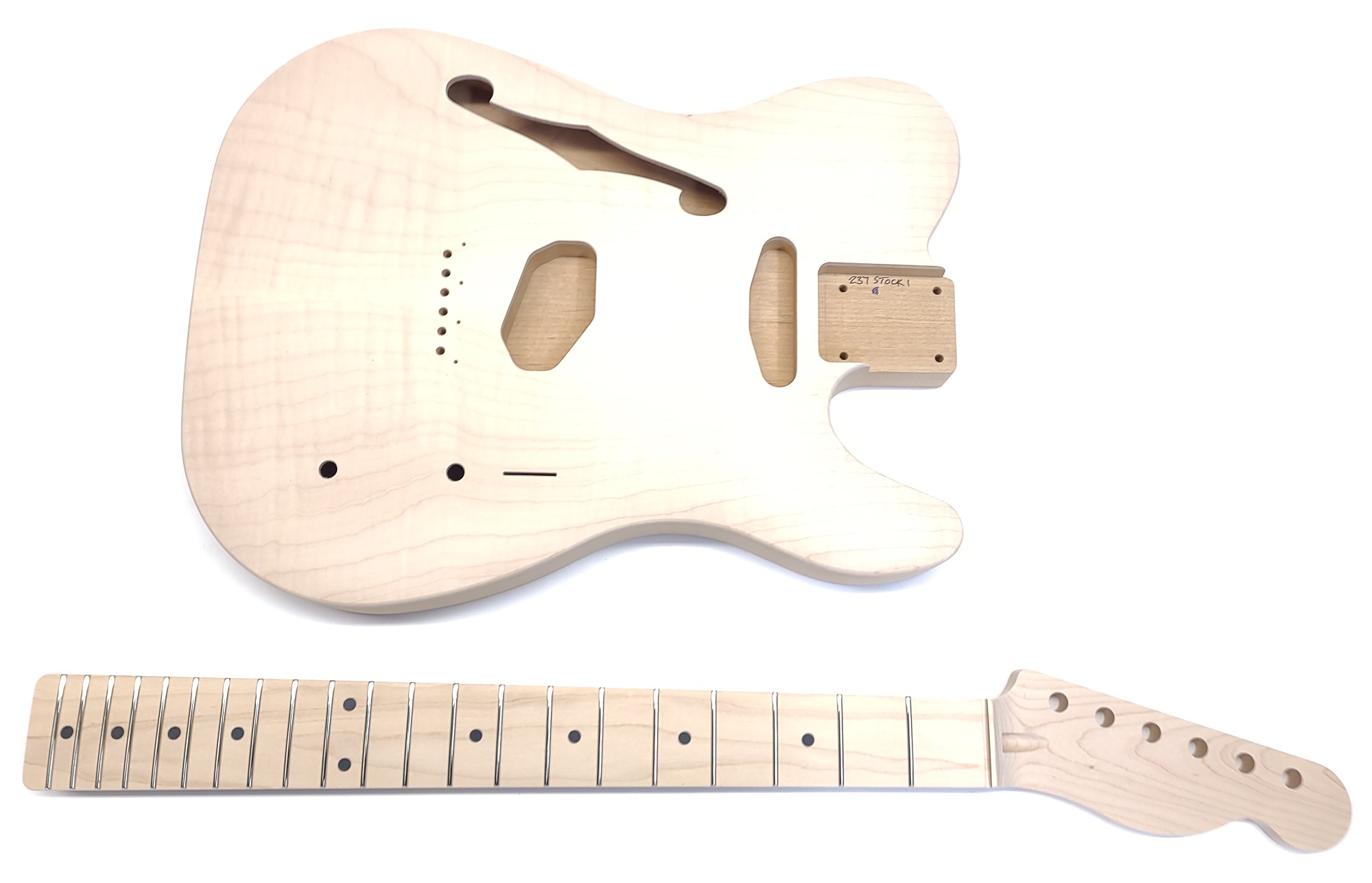 justere Orkan fusion Thinline T Style – Flame Maple Cap – Precision Guitar Kits