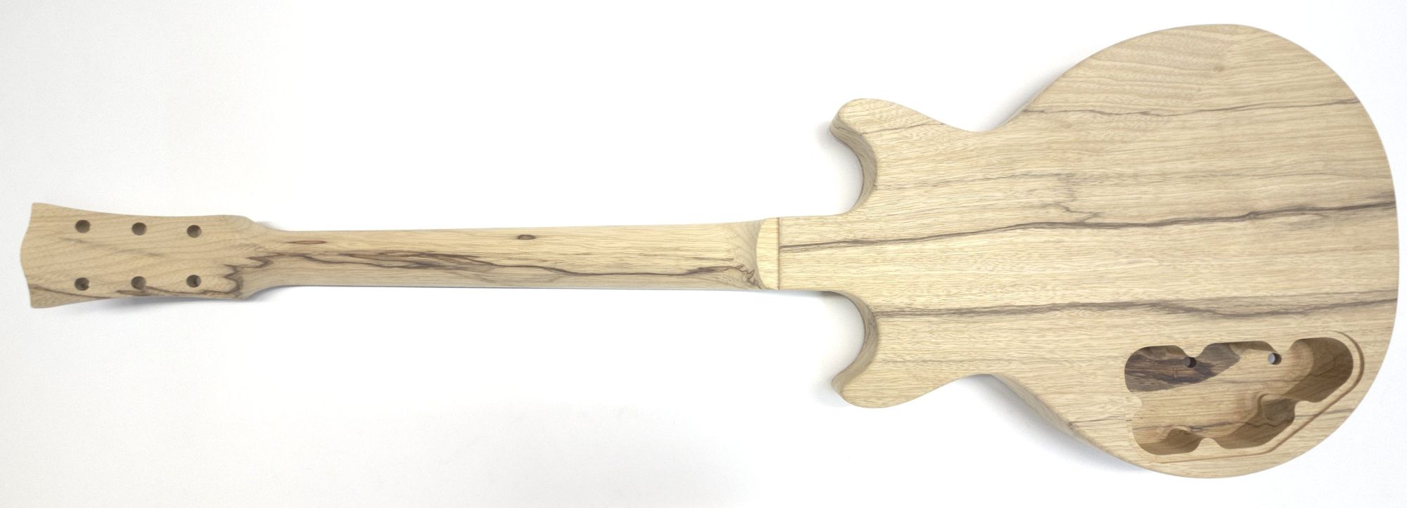 59 Carved Top Double Cut - Black Limba - Ebony - White Binding - P90 - ABR - Image 2